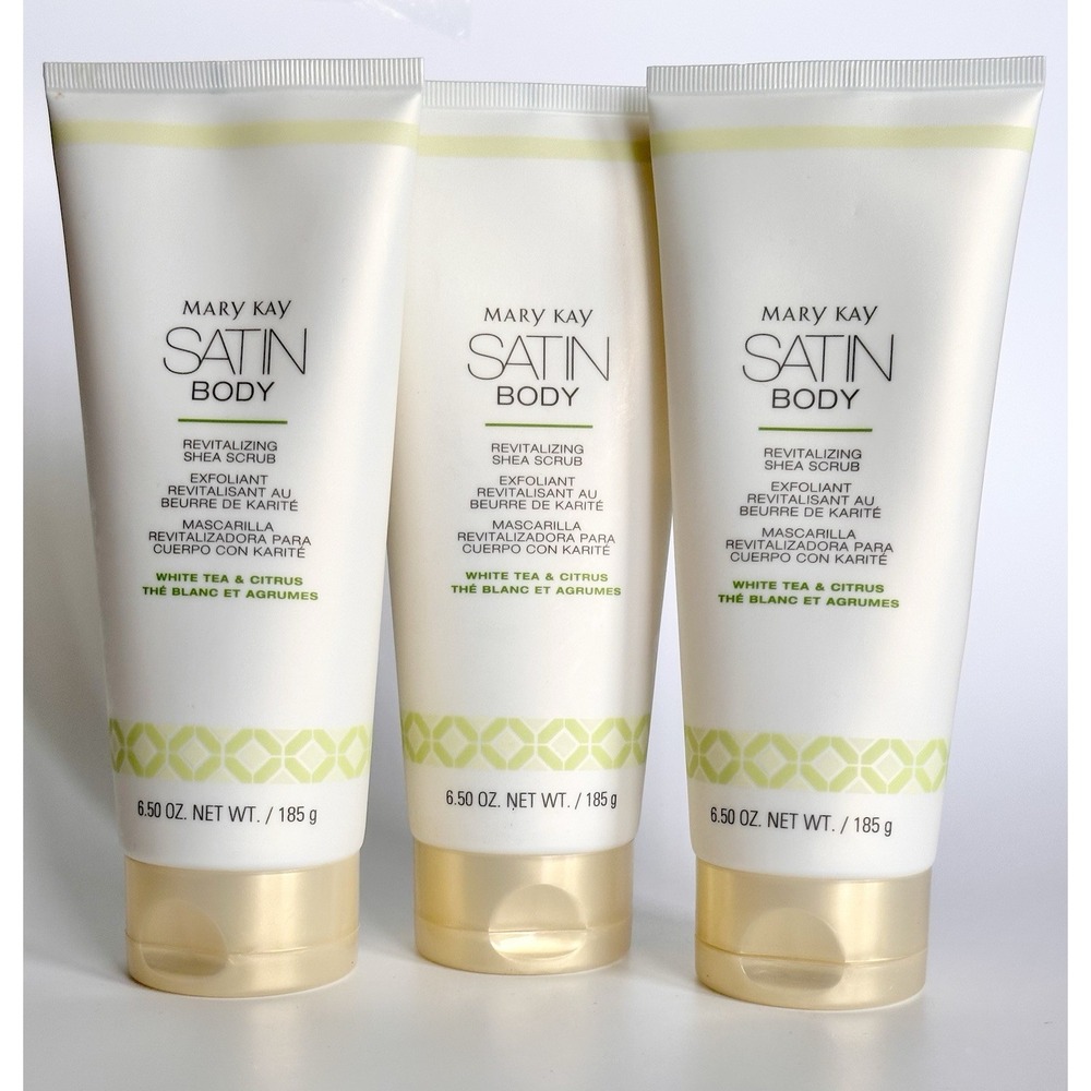 (Lot Of 3) Mary Kay Satin Body Revitalizing Shea Scrub WHITE TEA & CITRUS